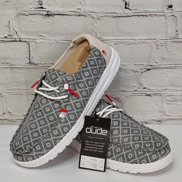 Hey Dude Shoes - 'HEY DUDE' WENDY BOHO EMBROIDERY RED CAP LACE SHOES